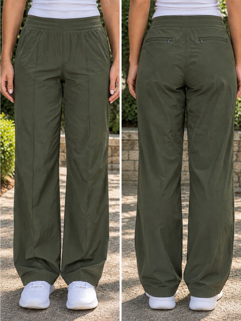 Athleta Olive Green Wide-Leg Women's Pants